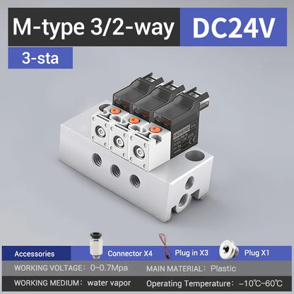 Highend 3/2 Way Direct Acting Mini Solenoid Valve 24v 10mm L/M/G-type Vacuum  Plastic Mini Sock Knitting Solenoid Valve
