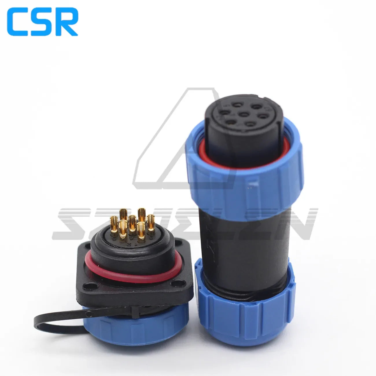 SP21 2/3/4/5/6/7/8/9/10/12 Pin IP68 Waterproof Connector Square Plastic Panel Mounting Connector Plug Female And Socket Male