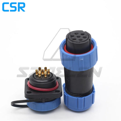 SP21 2/3/4/5/6/7/8/9/10/12 Pin IP68 Waterproof Connector Square Plastic Panel Mounting Connector Plug Female And Socket Male