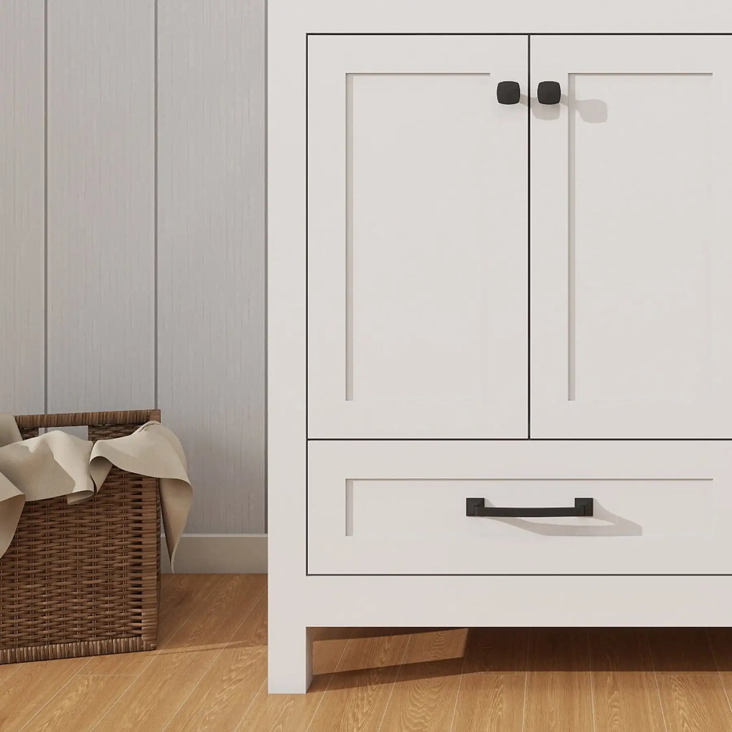 US Stock 36inch Fast Free Shipping Ready to Assemble Apartment Size Flat Pack Morden Bathroom Vanity with Single Sink