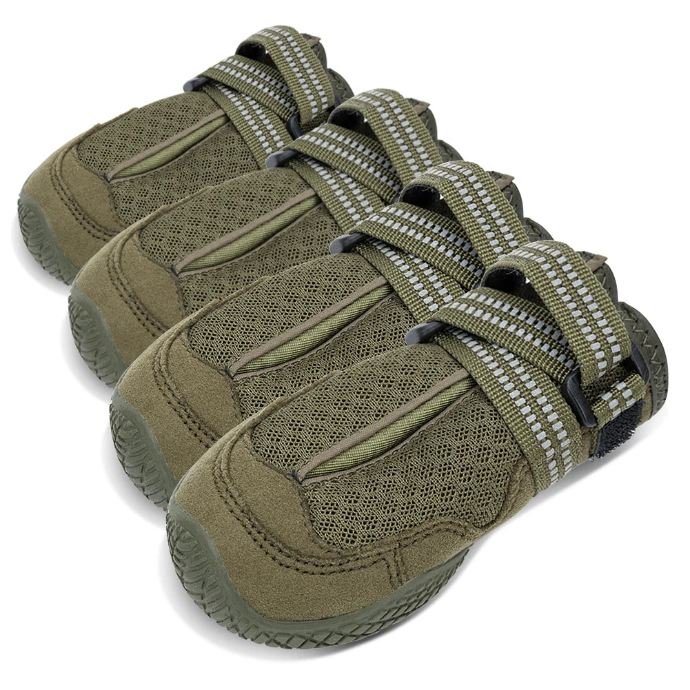 TRUELOVE Pet Shoes Waterproof Anti-slip for Puppy Medium and Large Dog Protect Pet Feet ArmyGreen Winter Snow 2/4pcs/set YS1891