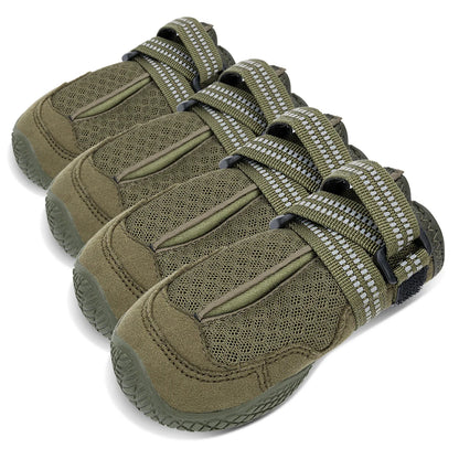 TRUELOVE Pet Shoes Waterproof Anti-slip for Puppy Medium and Large Dog Protect Pet Feet ArmyGreen Winter Snow 2/4pcs/set YS1891