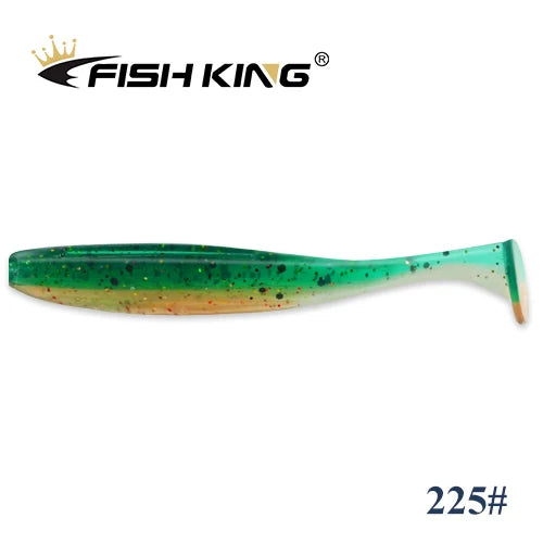 FISH KING Easy Shiner Fishing Lure 50mm 75mm 100mm Wobblers Carp Fishing Soft Lures Silicone Artificial Double Color Bait T Tail