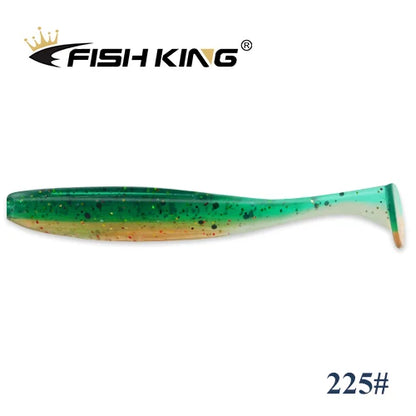 FISH KING Easy Shiner Fishing Lure 50mm 75mm 100mm Wobblers Carp Fishing Soft Lures Silicone Artificial Double Color Bait T Tail