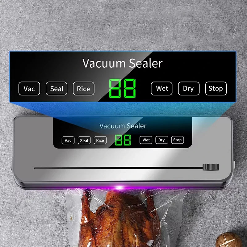 Compact Design Automatic Vacuum Sealer Machine Electric Food Savers Dry Moist Modes Hot Automatic Food Packing Machine