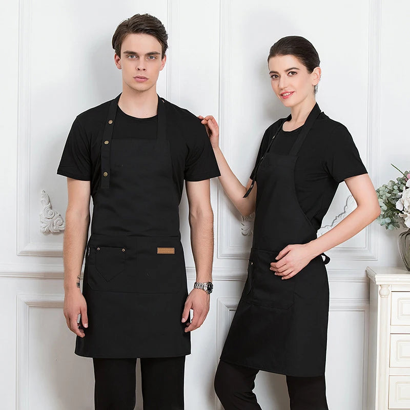 Black Apron Bartender Beauty Salon Supermarket BBQ Sleeveless Waist Catering Kitchen Work Apron Kitchen Accessories