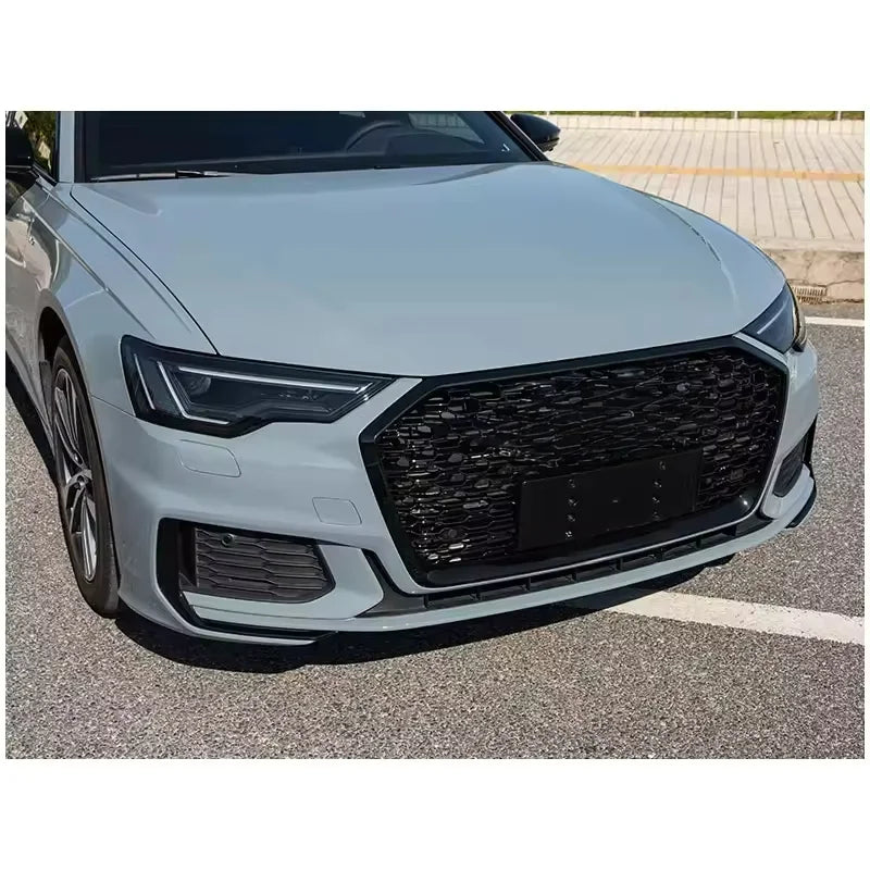Car A6 S6 C8 4K Front Bumper Facelift RS6 Style Body Kits With Gloss Black Honeycomb for Audi A6 S6 C8 2019-2025