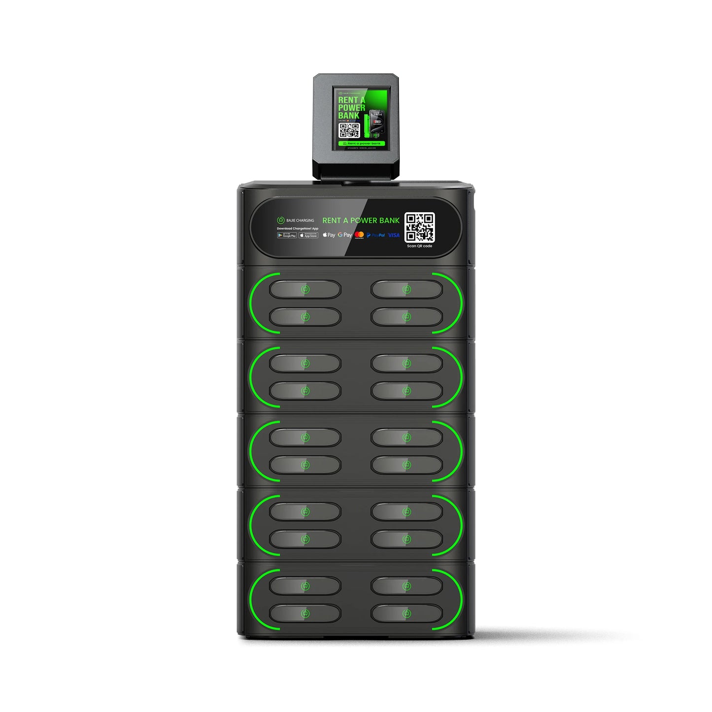 Phone Charging Shared Power Bank Station with Pos Hire Powerbank Rental 20 Slots Stack Power Bank Vending Machines