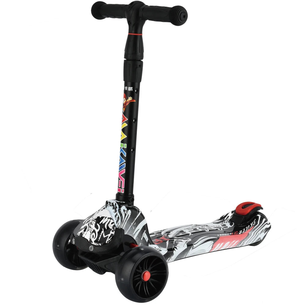 High Quality Foldable Kick Scooter Three Wheel Children Scooter with Led Light