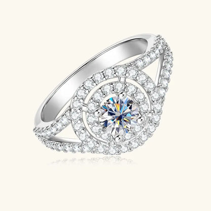 New Luxury Wedding Engagement Gift & Party Jewelry 14K Gold Filled Round 5.25mm 0.5CT Cubic Zirconia Classic Bifurcated Arm Ring