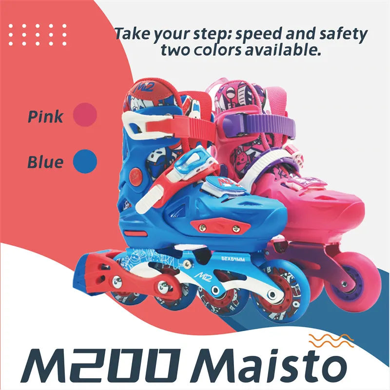 Factory Hot Sale Children's Freestyle Inline Skates 4 Wheels Adjustable Outdoor Electric Roller Skates ABEC-9 Bearings PP Shell