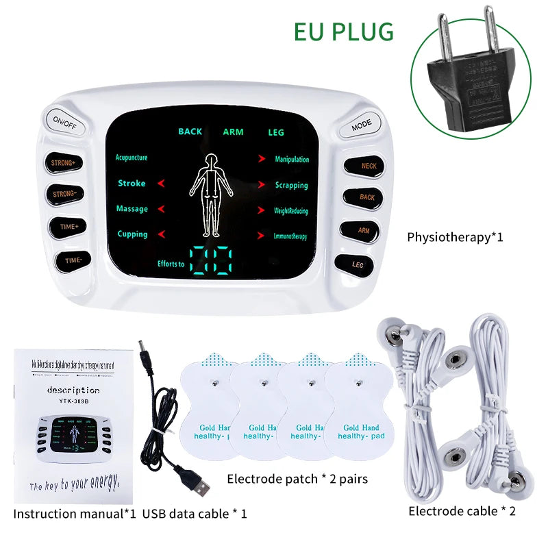 8 Models Tens Electric Muscle Stimulator Ems Acupuncture Body Massage Digital Therapy Massager Electrostimulator