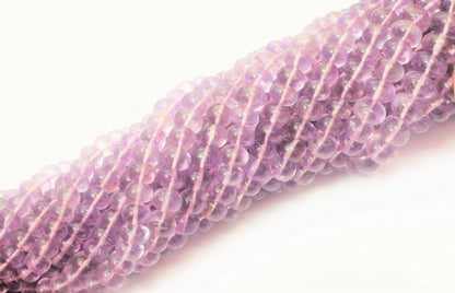 Natural Pink Amethyst Smooth Rondelle Gemstone Beads 16" Length 5 10mm AAA Quality Handmade Jewelry Making Craft