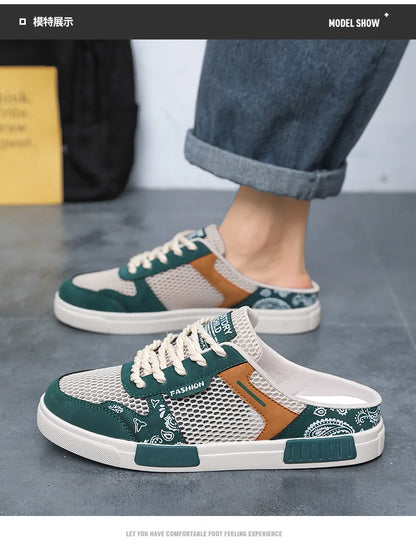 2027 NEW KJ Men Casual Breathable Muler Shoes Outdoor Walking Sneaker Fashion Walking Style Sandals Anti-slip Plush Sandals