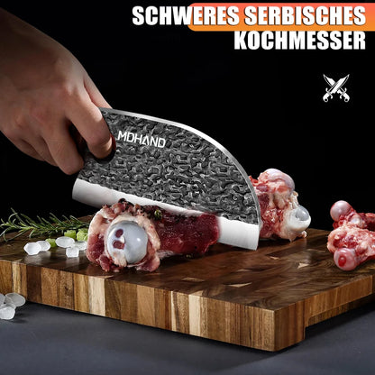 High Carbon Steel Blade Butcher Knife Set Hand Forged with Ergonomic Wooden Handle Kitchen Knife Set