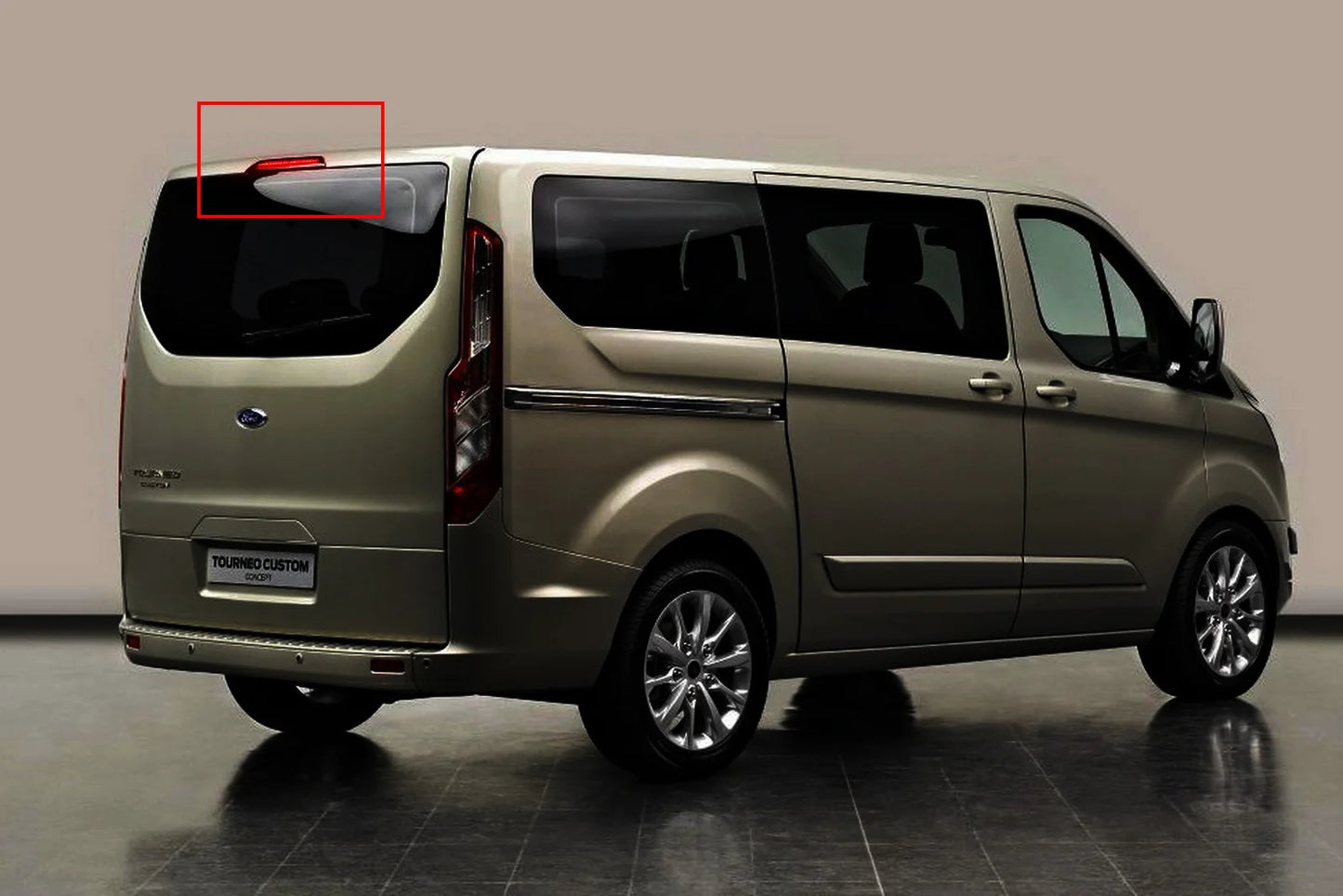 For Ford Transit MK8 Tourneo Custom 2012-up Single tailgate Third LED High Mount Level Brake Stop Light Lamp Black Lens