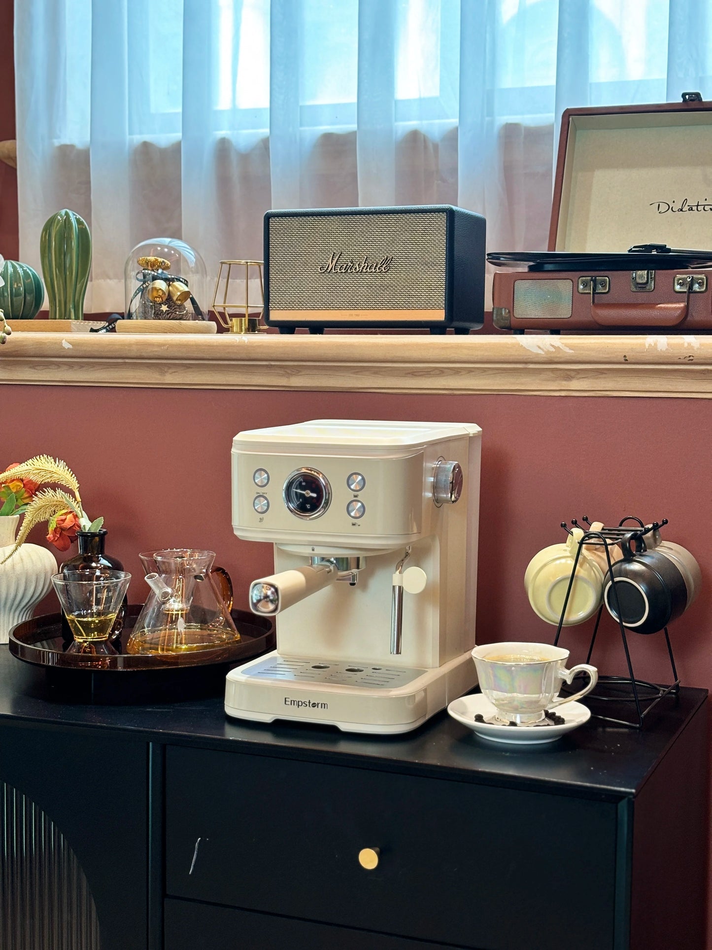 For Original Design 04E White Electric 220V Semi-auto Espresso Machine Capsule Coffee Maker 1.5L Household Brew System