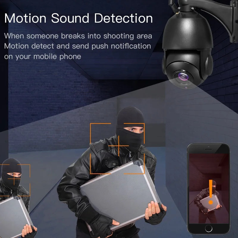 Wireless IP66 80M Auto Tracking 5MP 30X Speed Dome PTZ WiFi Camera with Night Vision and Cloud Storage