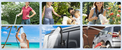 Portable Shower for Camping, 8000mAh Rechargeable Camping Shower with Intelligent LED Display, 4 Spray Modes
