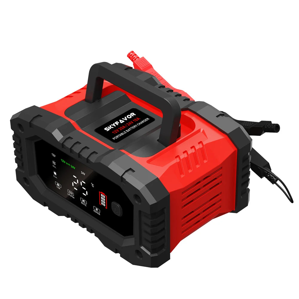 Lifepo4 Lead Acid Car Battery Charger 12V 24V 20A Fast Automatic Gel Agm Maintenance-free Deep Cycle Lead Acid Battery Charger