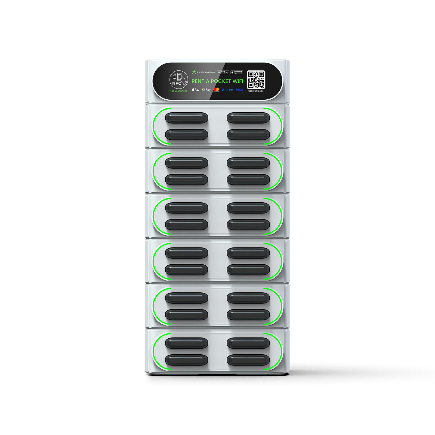 hot sale sharing power bank rental station 24-stack hire phone charging station with MIFI shared powerbank vending machine