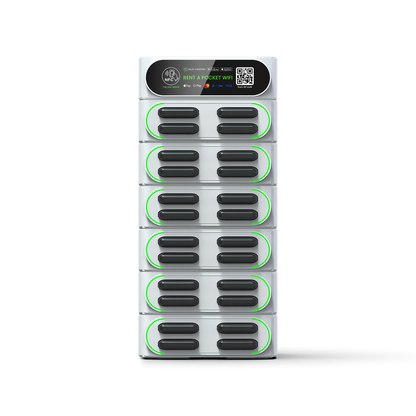 hot sale sharing power bank rental station 24-stack hire phone charging station with MIFI shared powerbank vending machine