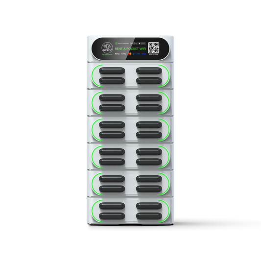 hot sale sharing power bank rental station 24-stack hire phone charging station with MIFI shared powerbank vending machine