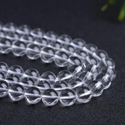Natural White Clear Quartz Round Beads Gemstone Beads for DIY Necklace Bracelet Jewelry Making Strand 15"