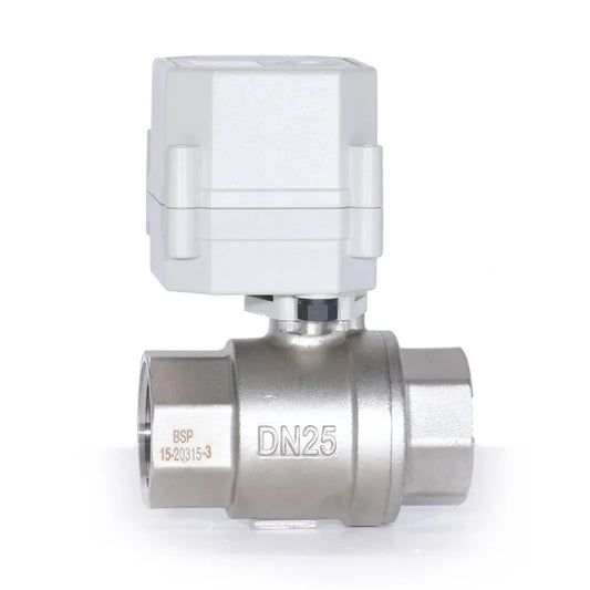 2-Way 1'' DN25 SS304 Electric Proportional Modulating Ball Valve 9-24VDC 4-20mA 0-5V 0-10V Analog Signal by PDG ibma