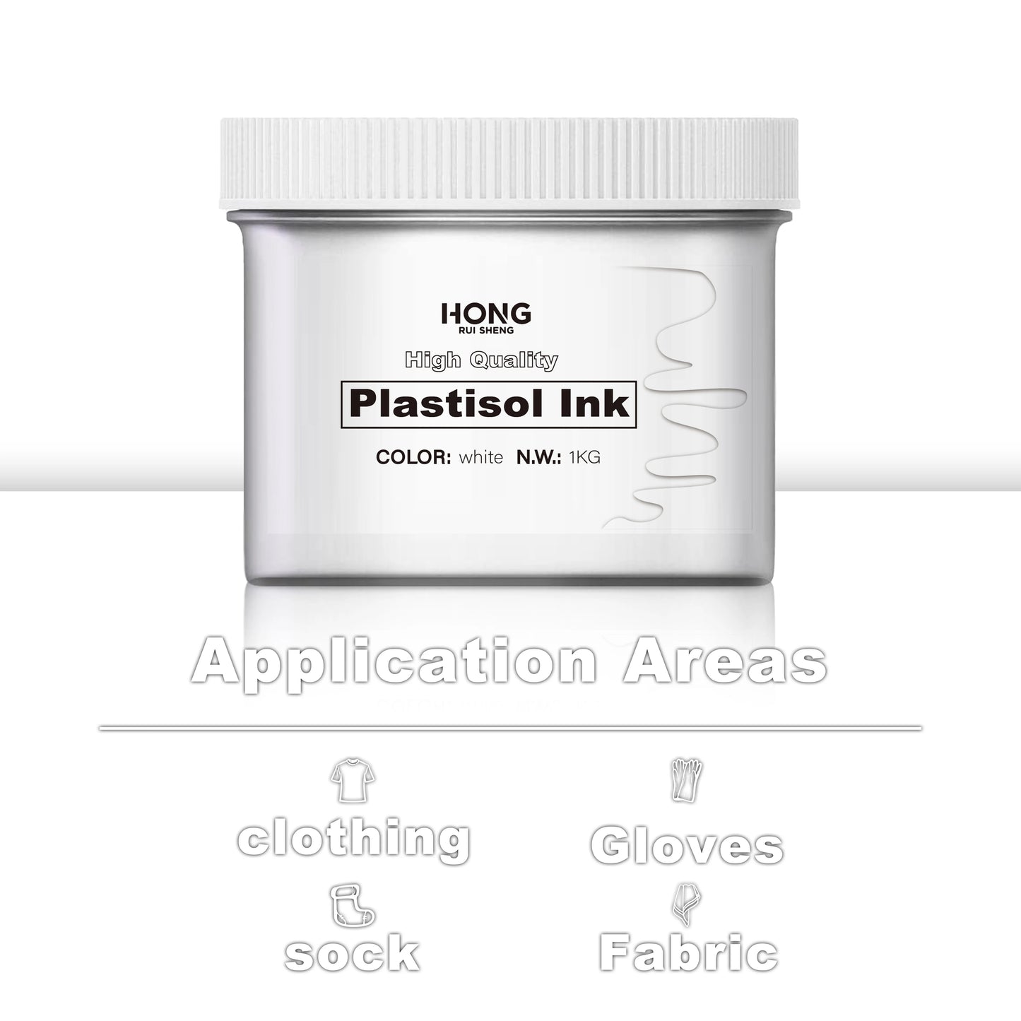 SOLLYD White Screen Printing Plastisol Ink - Super Strong Coverage, Conceals Blemishes Without Leaving Any Marks