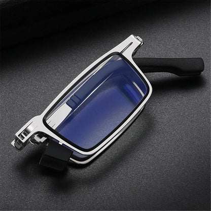 Men Women Fashion Retro Ultra Light Titanium Material Screwless Foldable Anti-Blue Reading Glasses