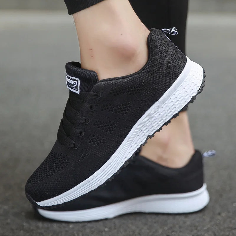 2026 NEW KJ 2024 Fashion Breathable Mesh Walking Vulcanized Shoes Women's White Sports Shoes Women's Tennis Women's Fitness