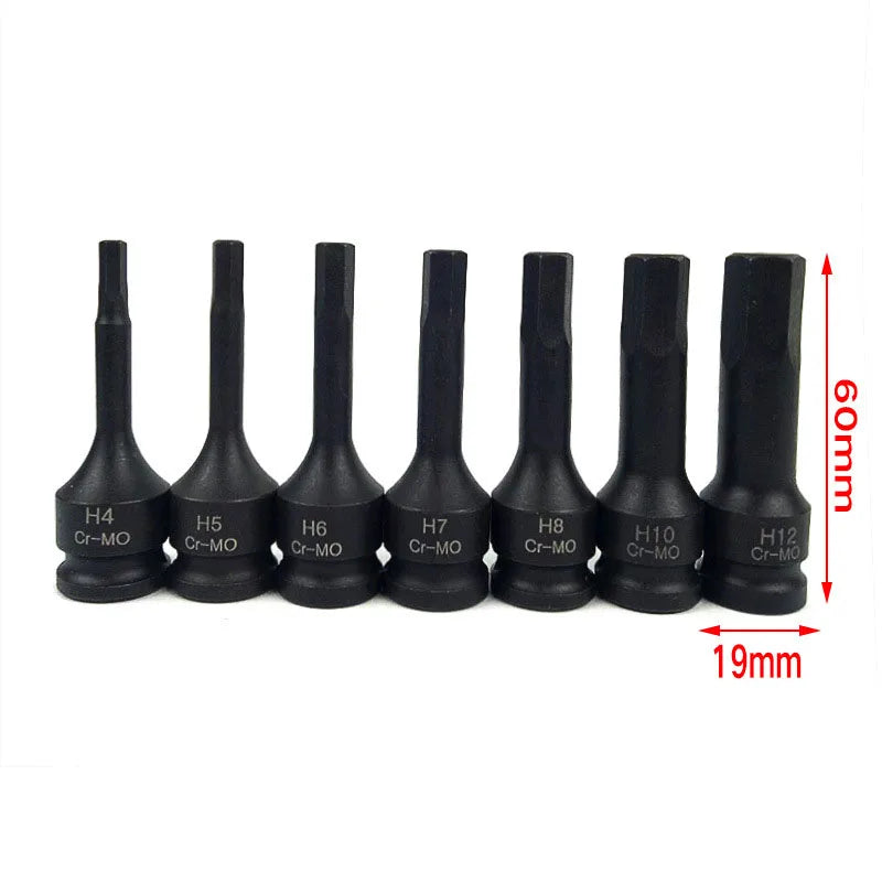 Integrated Sleeve Set 3/8 Pneumatic Screwdriver Sleeve Tool Set T-shaped H-shaped M-shaped Sleeve