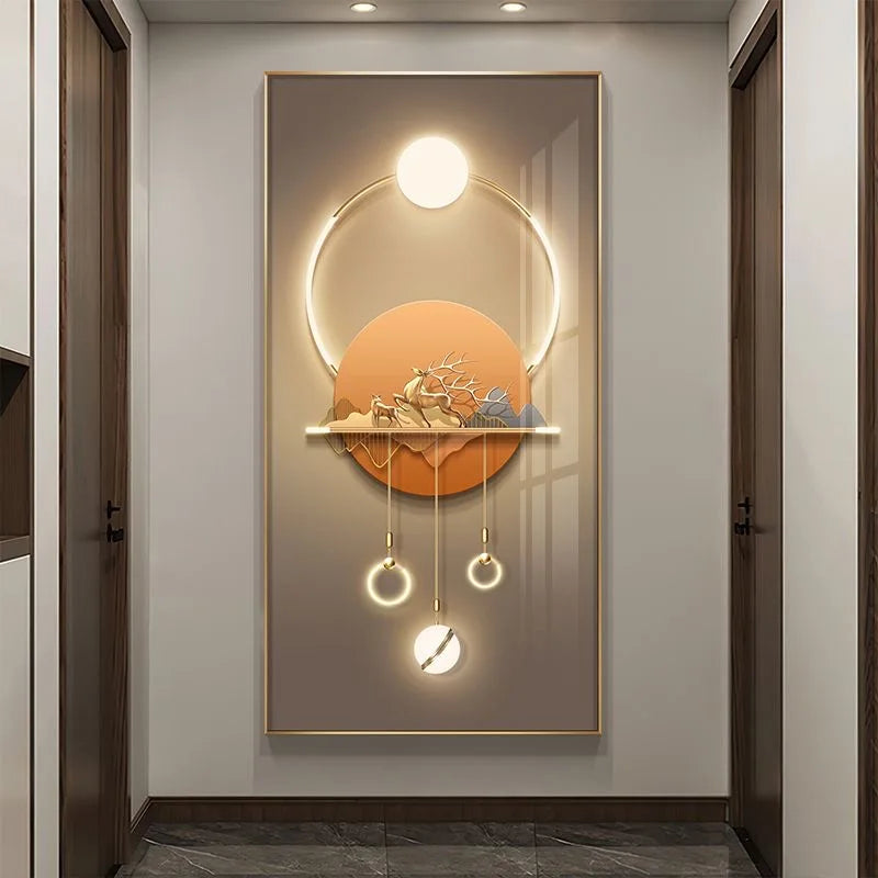 100X50CM  New Large Aluminum Alloy Frame Crystal Home Gallery Hanging Wall Decor Artwork Painting Dropshipping for Living DDP