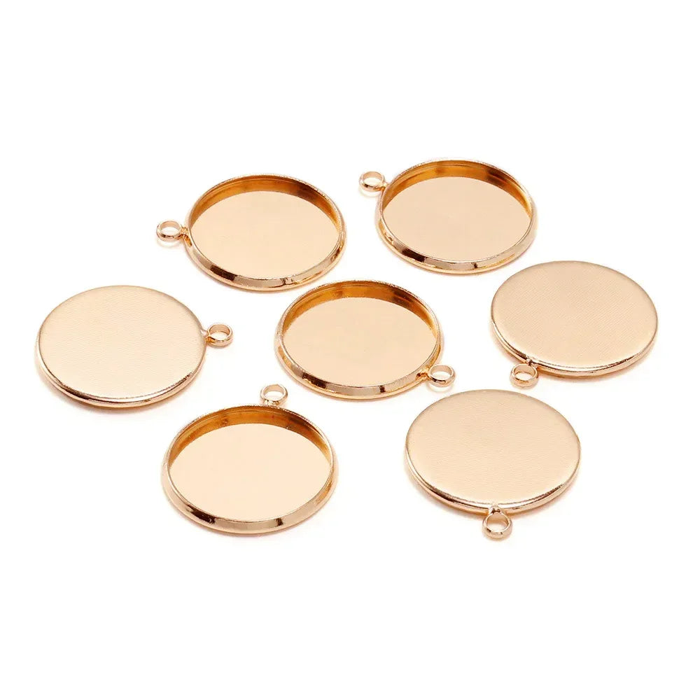 8 10 12 14 16 18 20 25mm Round Cabochon Base Tray Bezels Blank Setting Supplies For DIY Jewelry Making Findings Bracelet Pendant