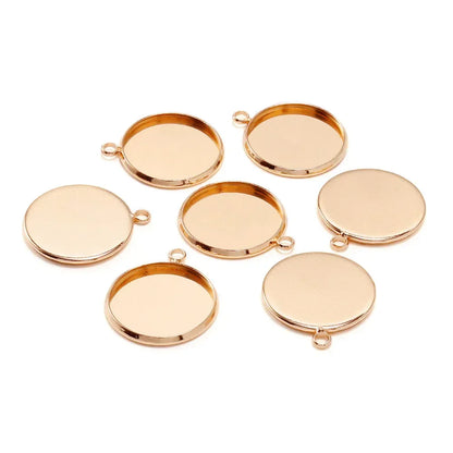 8 10 12 14 16 18 20 25mm Round Cabochon Base Tray Bezels Blank Setting Supplies For DIY Jewelry Making Findings Bracelet Pendant