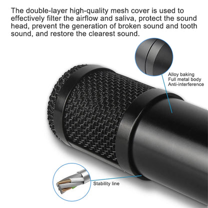 Professional Multifunction Condenser Microphone V8S Sound Card Audio Recording  BM800 Cantilever Bracket Set