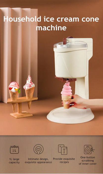 Automatic Bench Top Simple Operation Large Capacity Mini Soft Ice Cream Machine for Home DIY Ice Cream Machine Manual