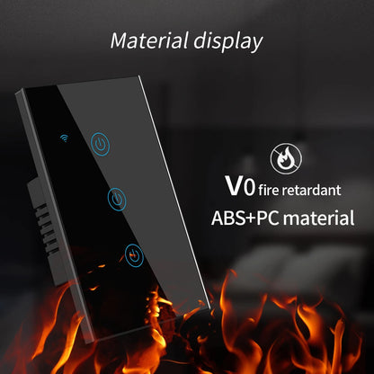 LangYeao US WiFi Smart Wall Light Switch 1/2/3/4 Gang Touch Panel with Neutral Wire Compatible with for Tuya App & Smart Life