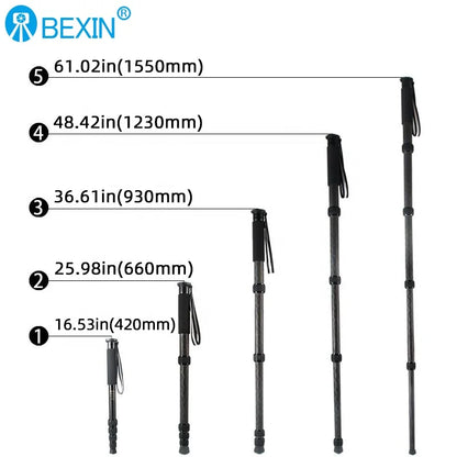 BEXIN Wholesale Professional Flexible Lightweight Portable Camera Carbon Fiber Monopod for Dslr Camera Photography