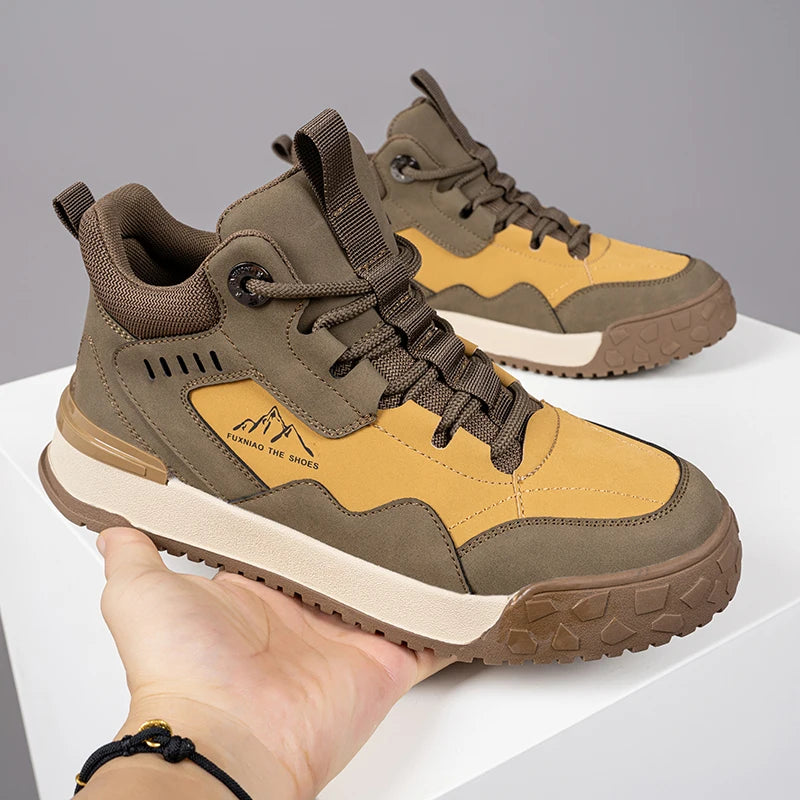 New Top Garde Leather Brand Boots for Men Usados Big Size 47 48 49 Work Styles Elevator Ankle Fashion Hiking Shoes High Quality