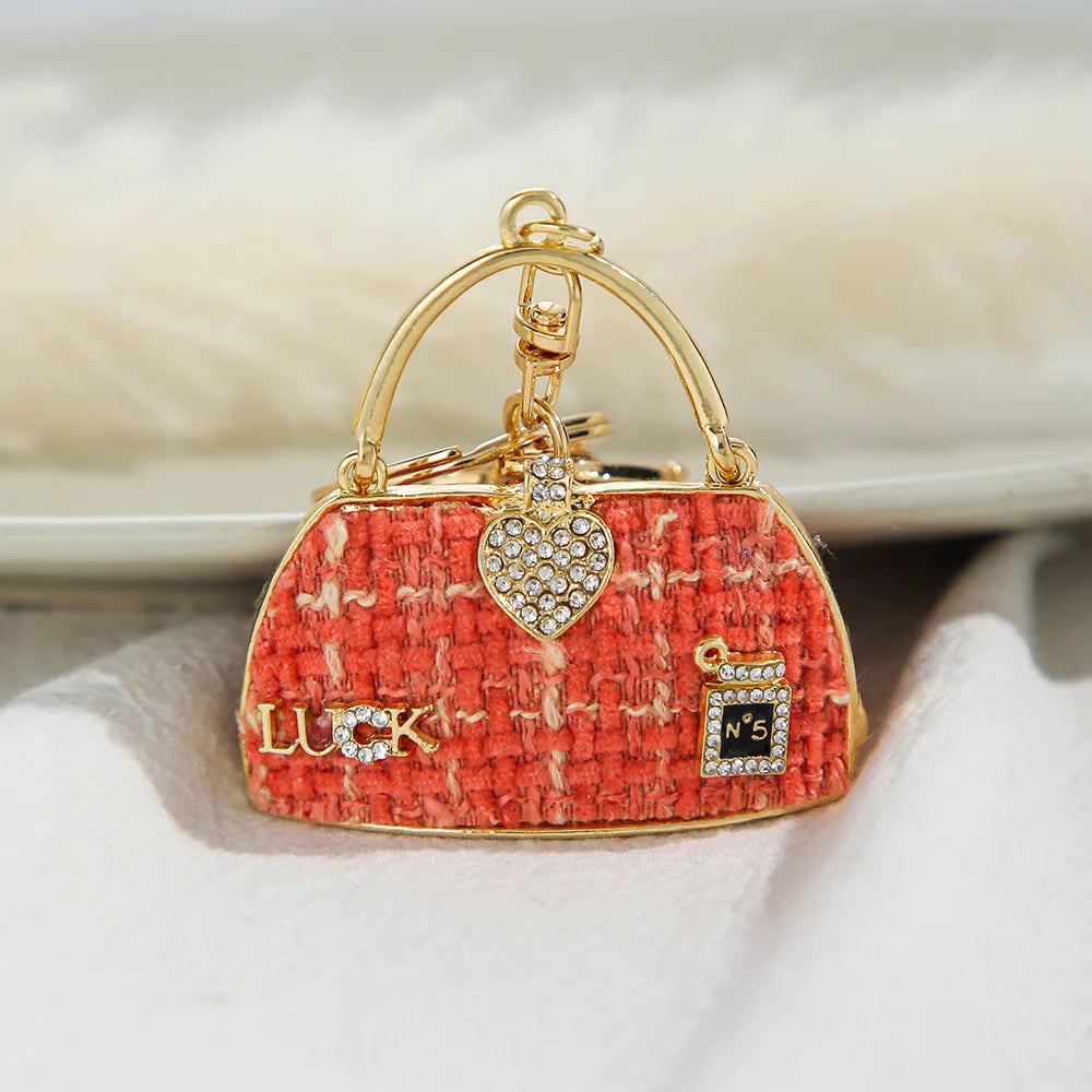 Fashion Luxury Bag Accessory Purse Bag Charm Bling Rhinestone  Car Key Chain Handbag Crystal Keyring Designer Keychains