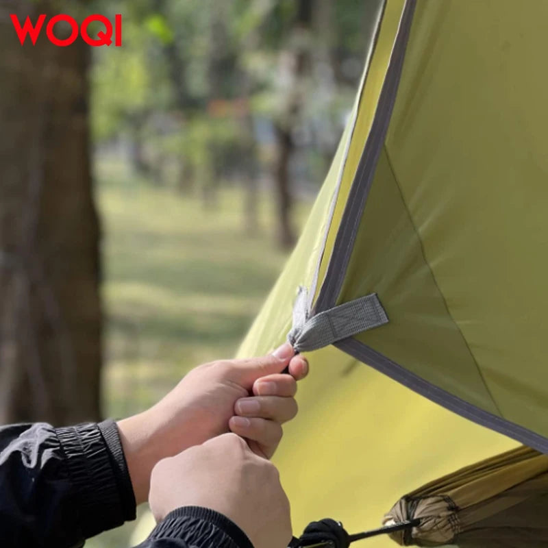 WOQI Large 3m Camping Tarp Multi-Function Hammock Rainfly Hot Selling 3-4 Person Tent with Pole Accessory
