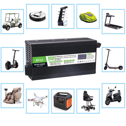 Factory Outlet 67.2V 6A Lithium Battery Charger With OLED Charging Display for 16S 59.2V Lithium Battery 60V Battery Charger