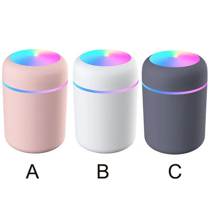 Multi-Function Car-Mounted Ultrasonic Humidifier with RGB Ambient Lighting and 300ml Aromatherapy Diffuser for Compact Spaces