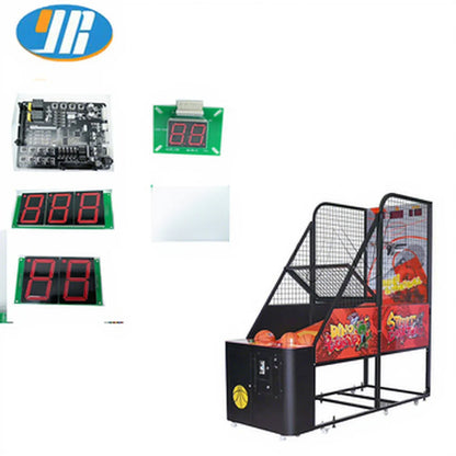 Deluxe for Coin Pusher Arcade Basketball Machine Simulator Kit EU Plug for Parents Children Sports Game Coin Operated Games