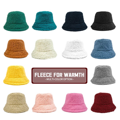 Personalized Color Unisex Fishing Caps Design Custom Furry Winter Fur Fuzzy Fisherman Cap Women Mens Bucket Hat