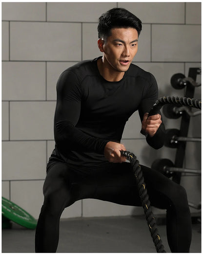 Men's Thermal Underwear Set MMA Tactics Leggings Solid Color Costume Compress Fitness Long Johns Men Winter Brands  Men