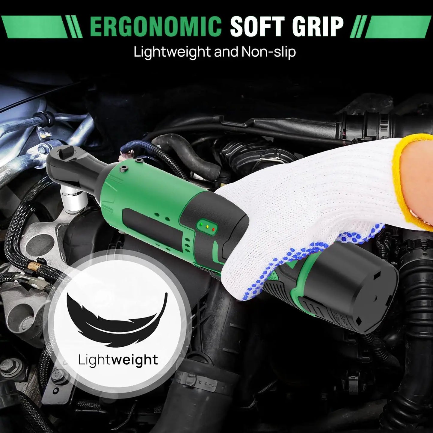 Battery Powered 12V Ratchet Wrench Electric Impact Wrench DIY Grade 45Nm Torque for Car Local US Warehouse