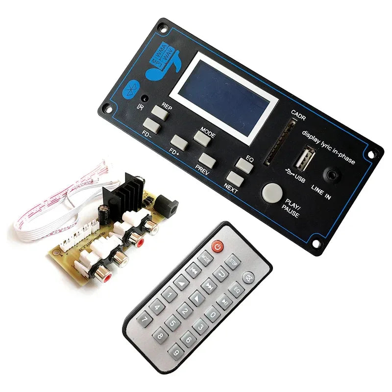 Bluetooth 12V LCD MP3 Decoder Board WAV WMA Decoding MP3 Rec Player Audio Module Support FM Radio AUX USB With Lyrics Display